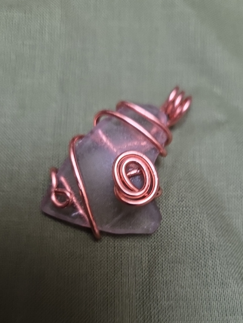 Handcrafted Copper Wire Sea Lavander Pendant